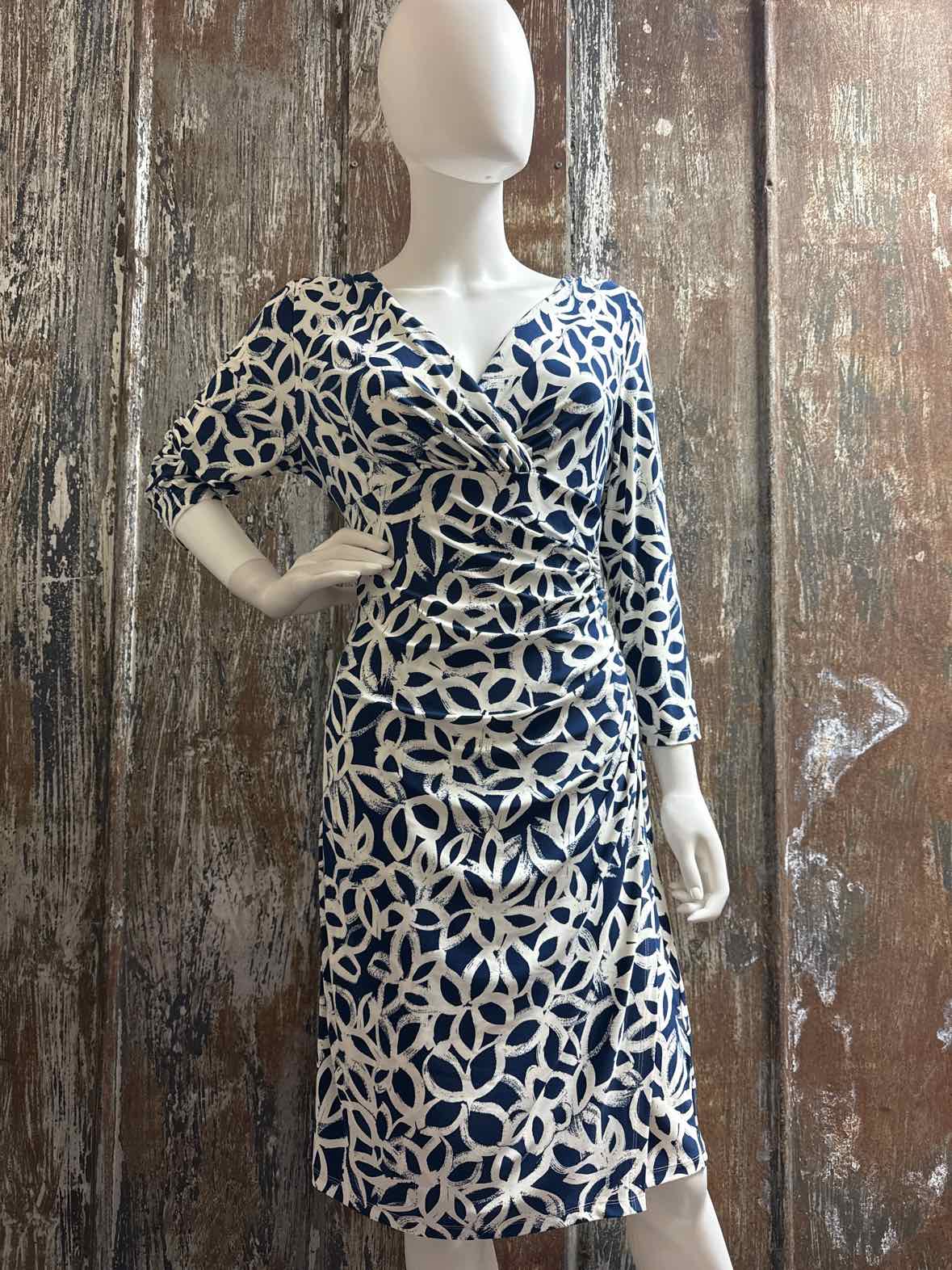 Ralph Lauren Size 14 (Large) Navy Print Dress