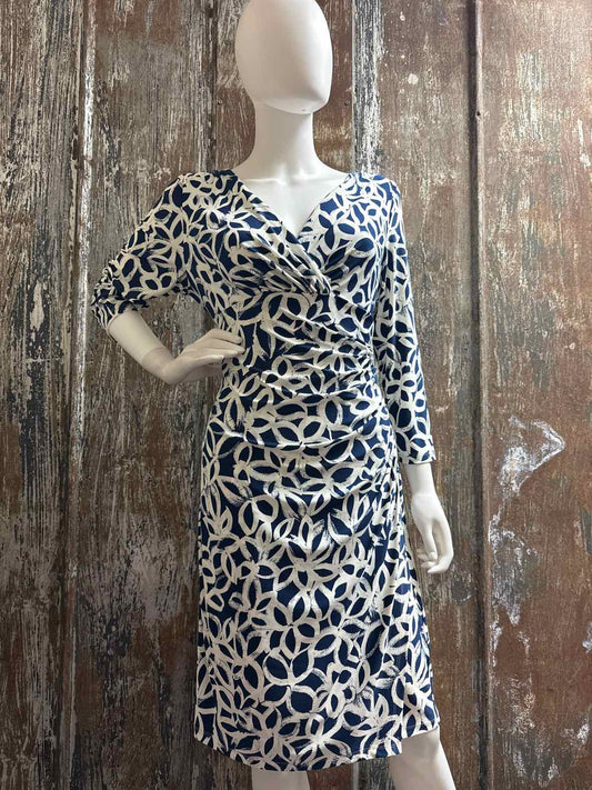 Ralph Lauren Size 14 (Large) Navy Print Dress