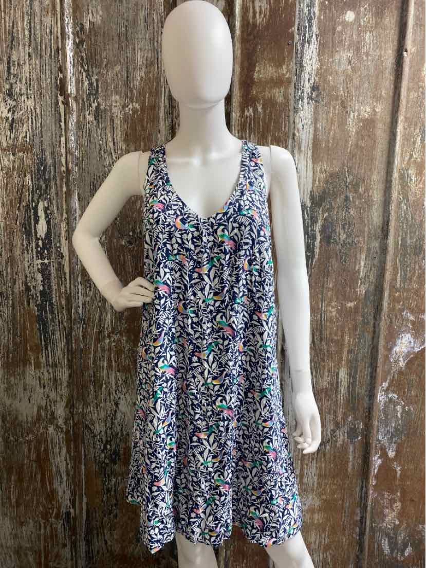 Loft Size Large Navy Print Dress