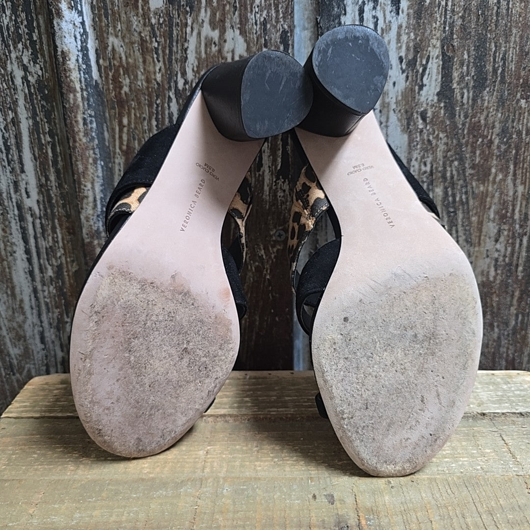 Veronica Beard 8.5 Black & Brown Animal Print Shoes