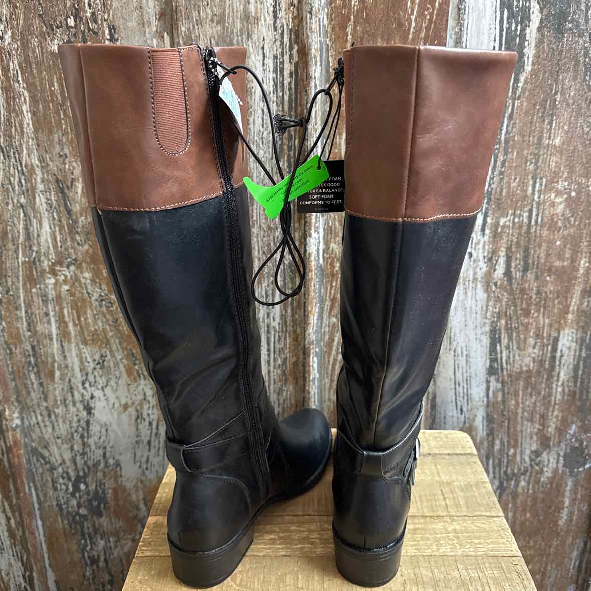 Arizona 8.5 Wide Calf Black/Brown Boots