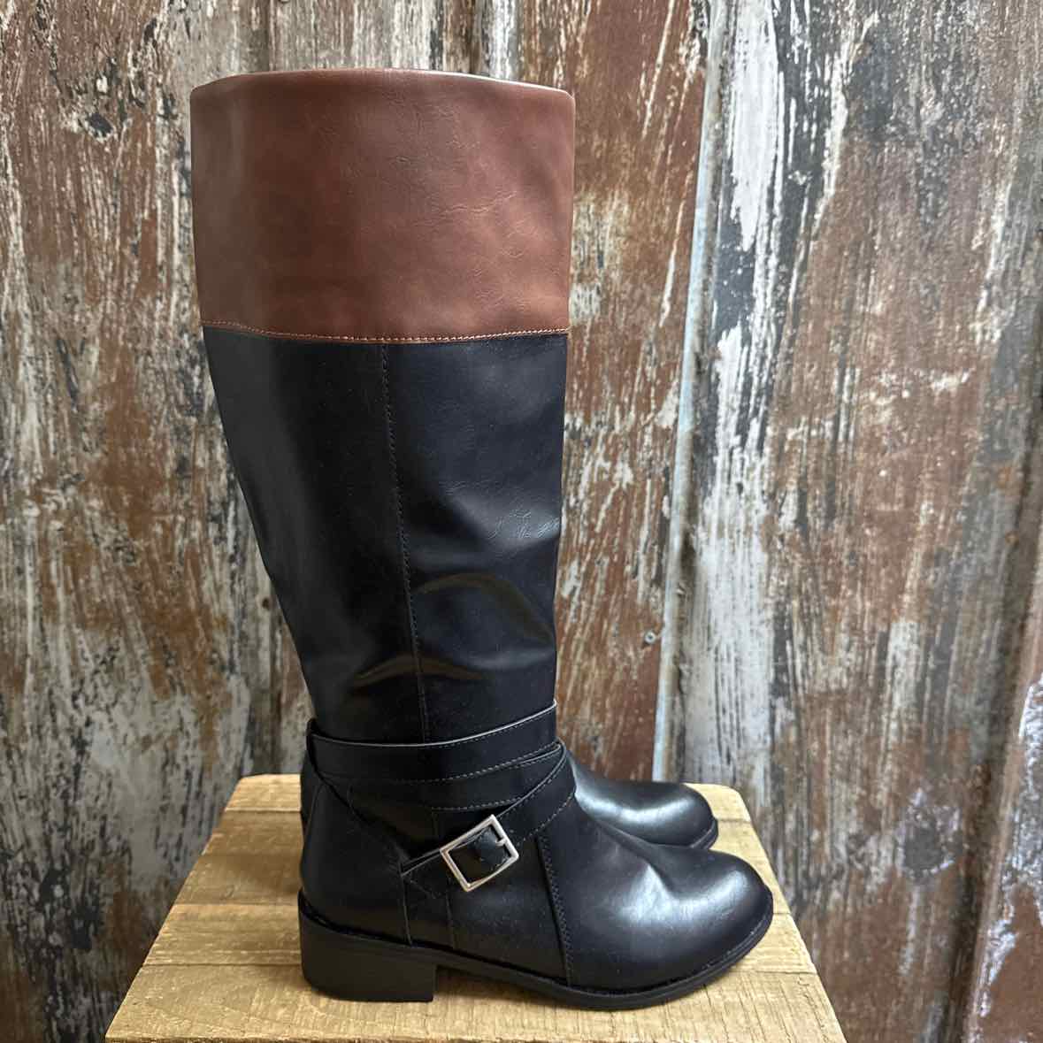 Arizona 8.5 Wide Calf Black/Brown Boots