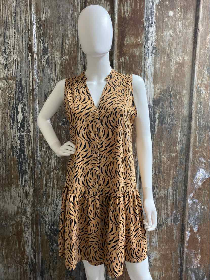 Nine West Size Medium Brown Print Dress