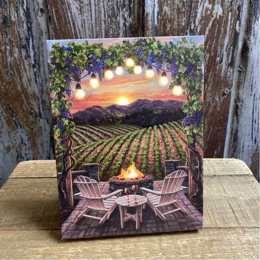 Vineyard Light Up Canvas Picture