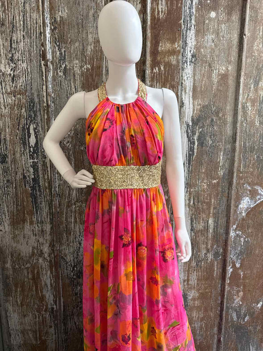 Calvin Klein Size 12 pink print Evening Dress