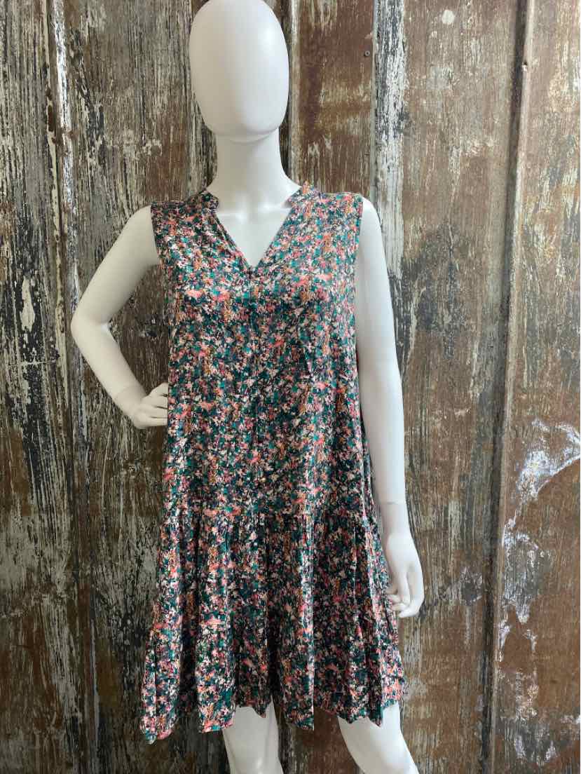 Nine West Size Extra Large Green Print Dress