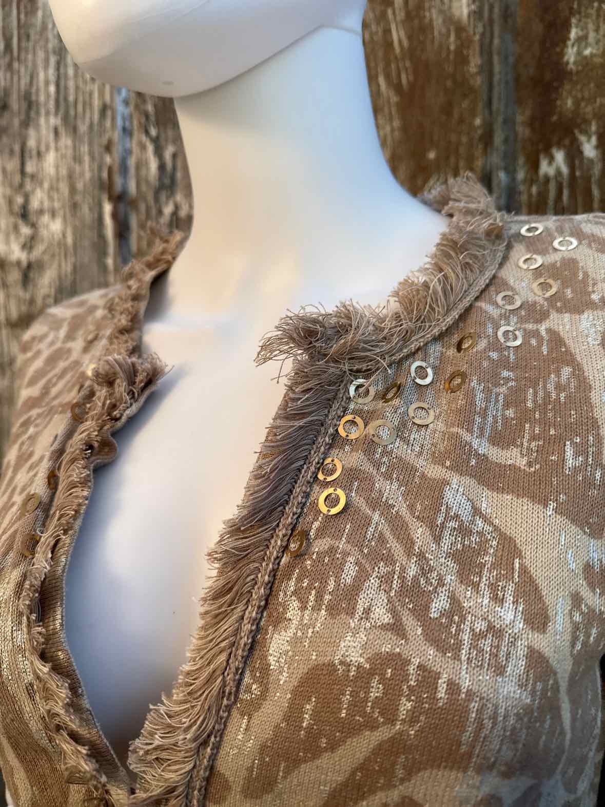 Chico's Size small Brown Print Cardigan