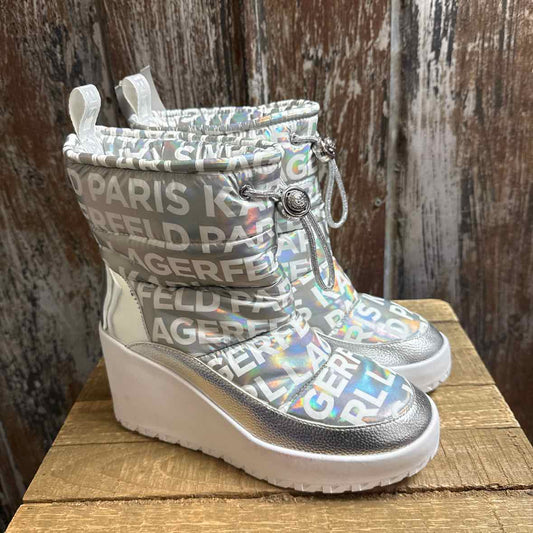 Karl Lagerfeld 9.5 Silver Boots