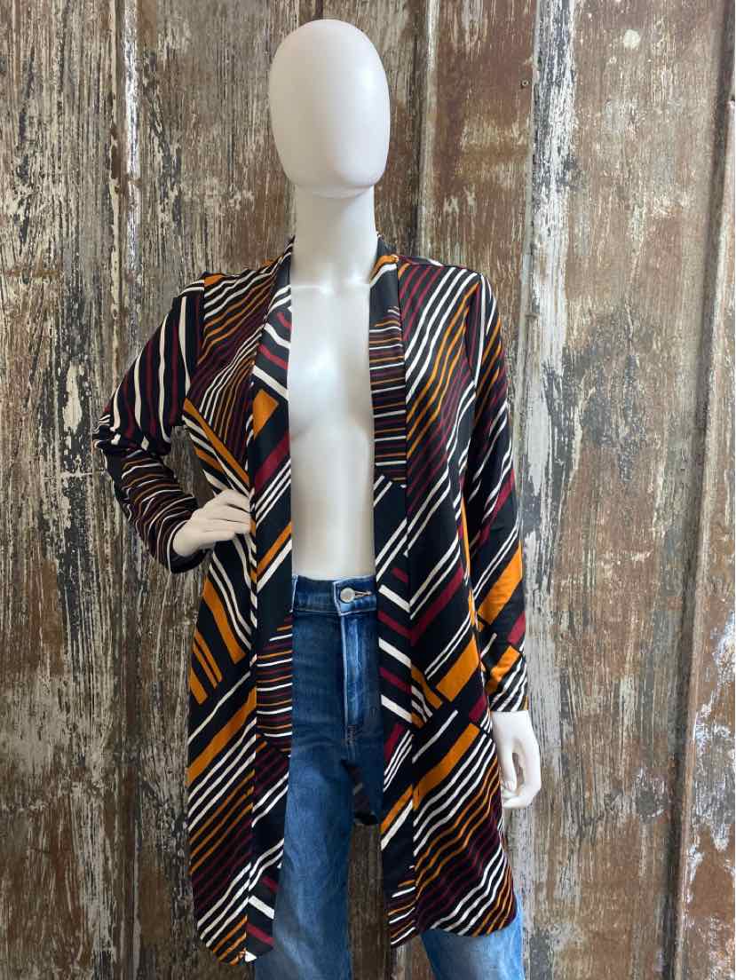Chico's Size Medium Black Stripe Cardigan