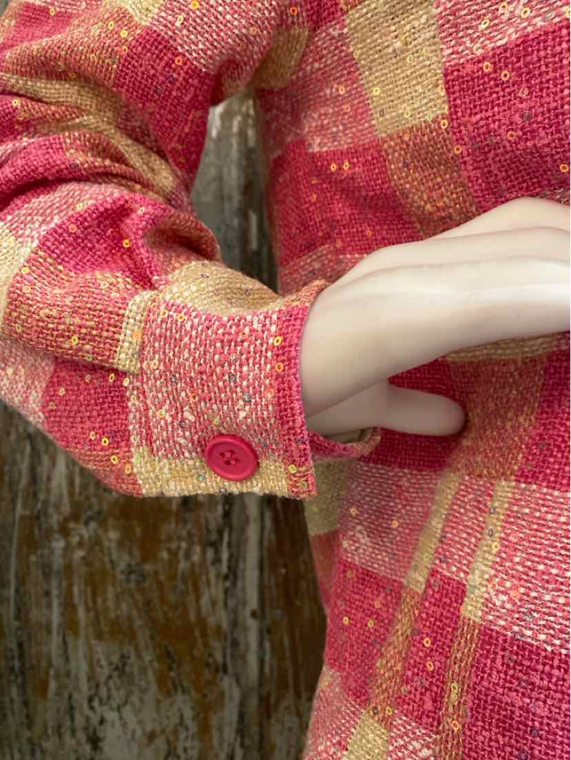 Dolce Cabo Size Medium Pink plaid tops