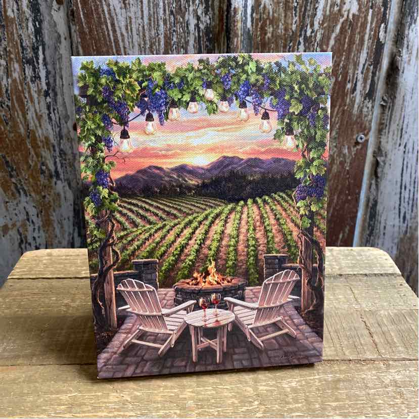 Vineyard Light Up Canvas Picture