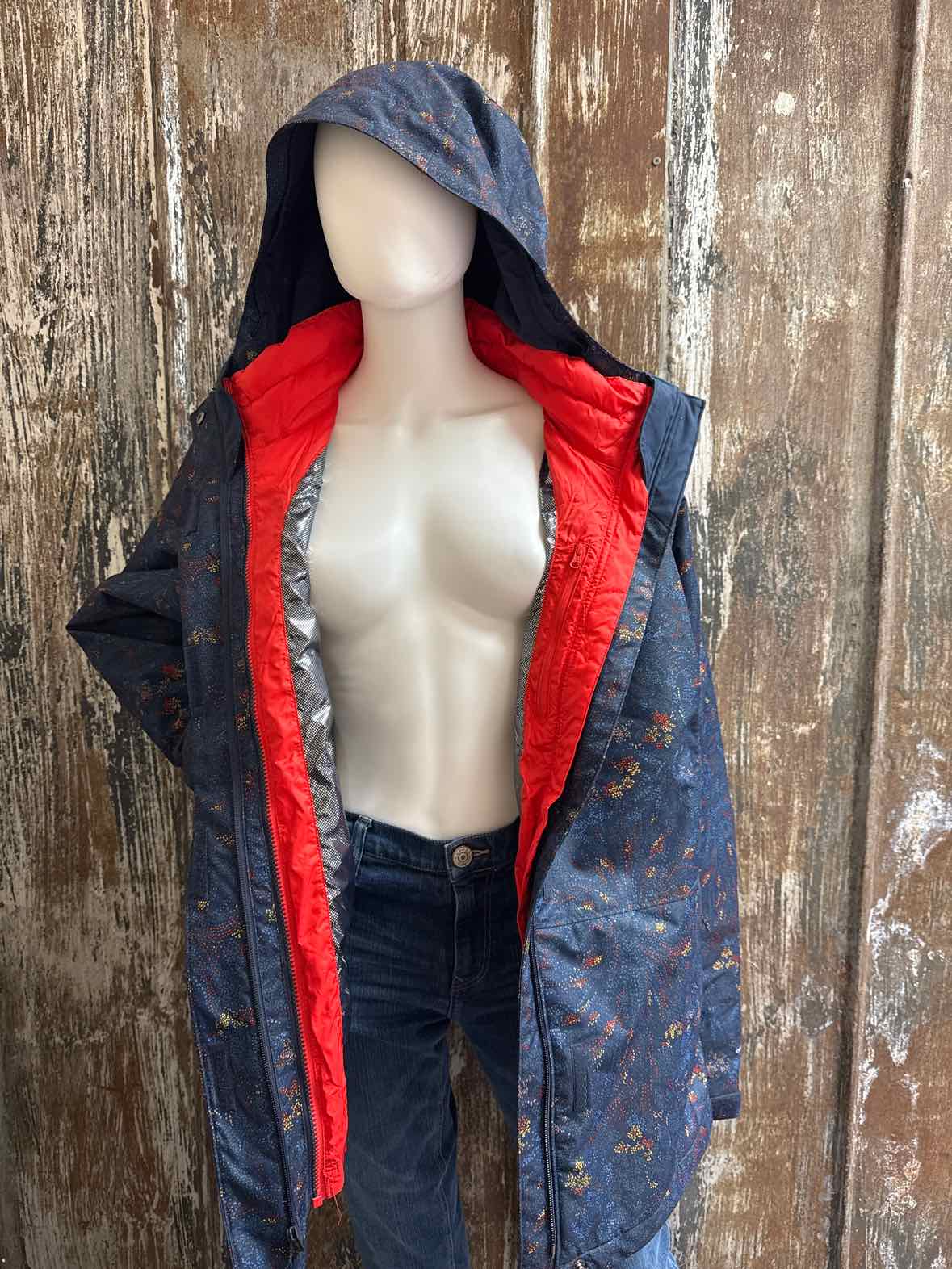 Columbia Size Extra Large Navy Print Winter Coat