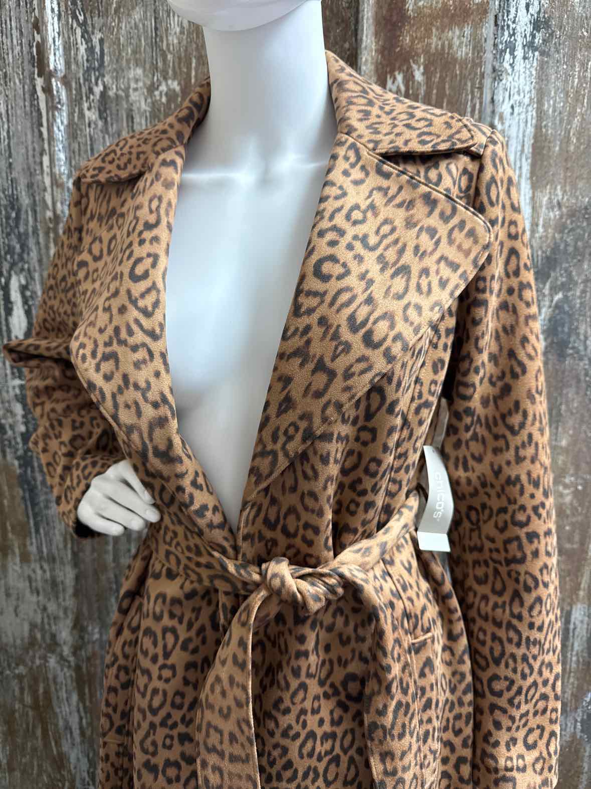 Chico's Size small Brown Animal Print Coat