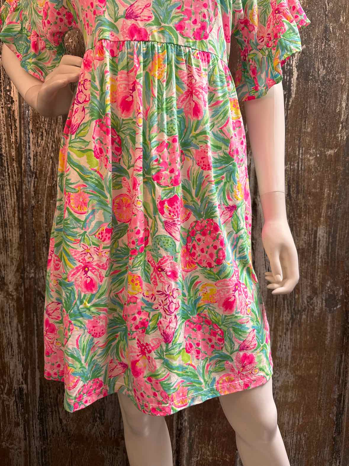 Lilly Pulitzer Size extra small Pink & Green Floral Print Dress