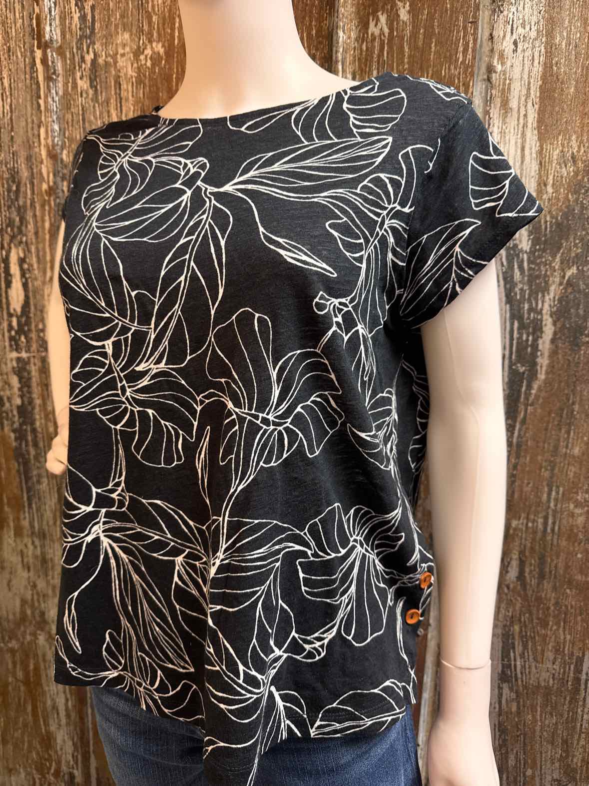 Calypso St. Barth Size Large Black Print tops