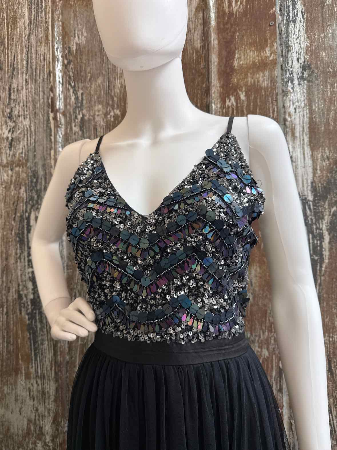 aqua Size Extra Extra Large (18) Black Evening Dress