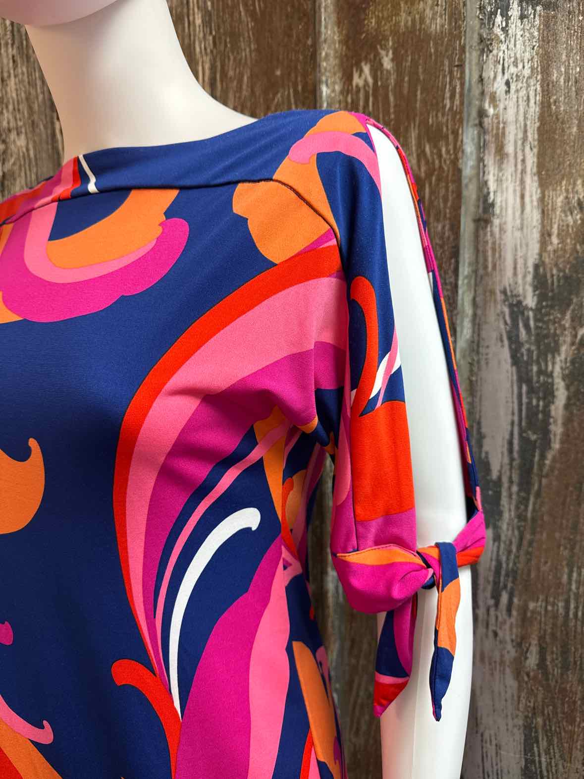 Trina Turk Size extra small Navy, Pink & Orange Dress