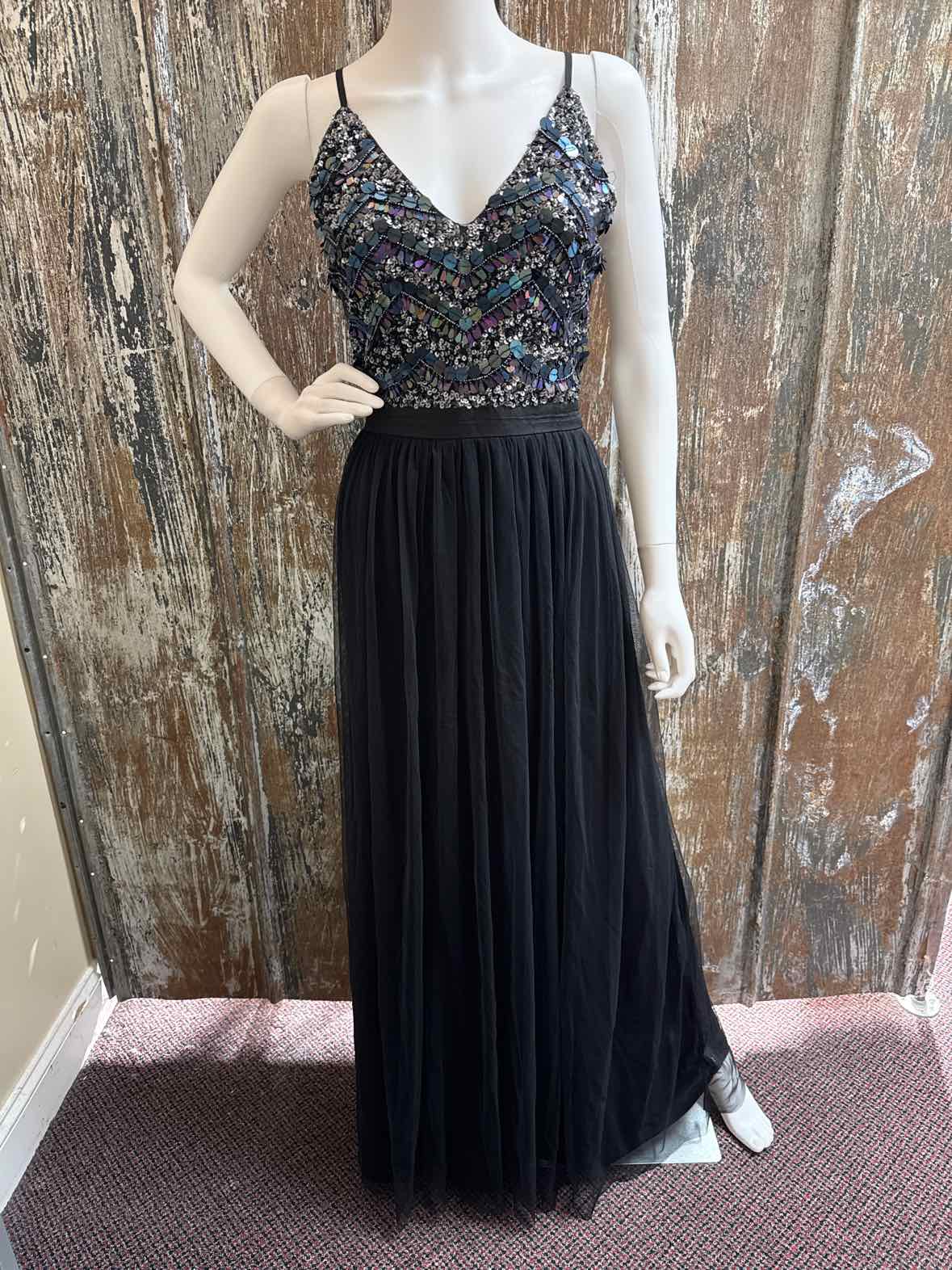 aqua Size Extra Extra Large (18) Black Evening Dress