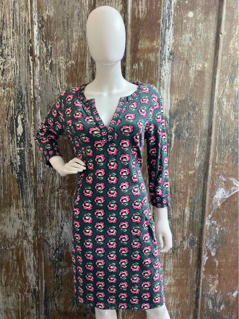 Boden Size 12 (Large) Green Print Dress