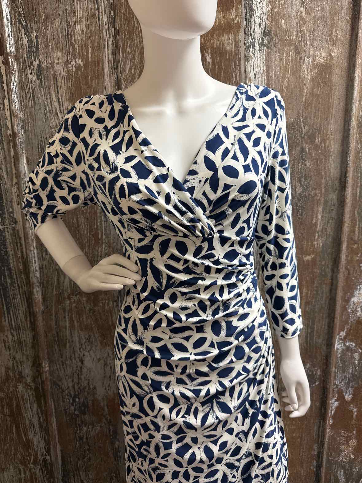 Ralph Lauren Size 14 (Large) Navy Print Dress