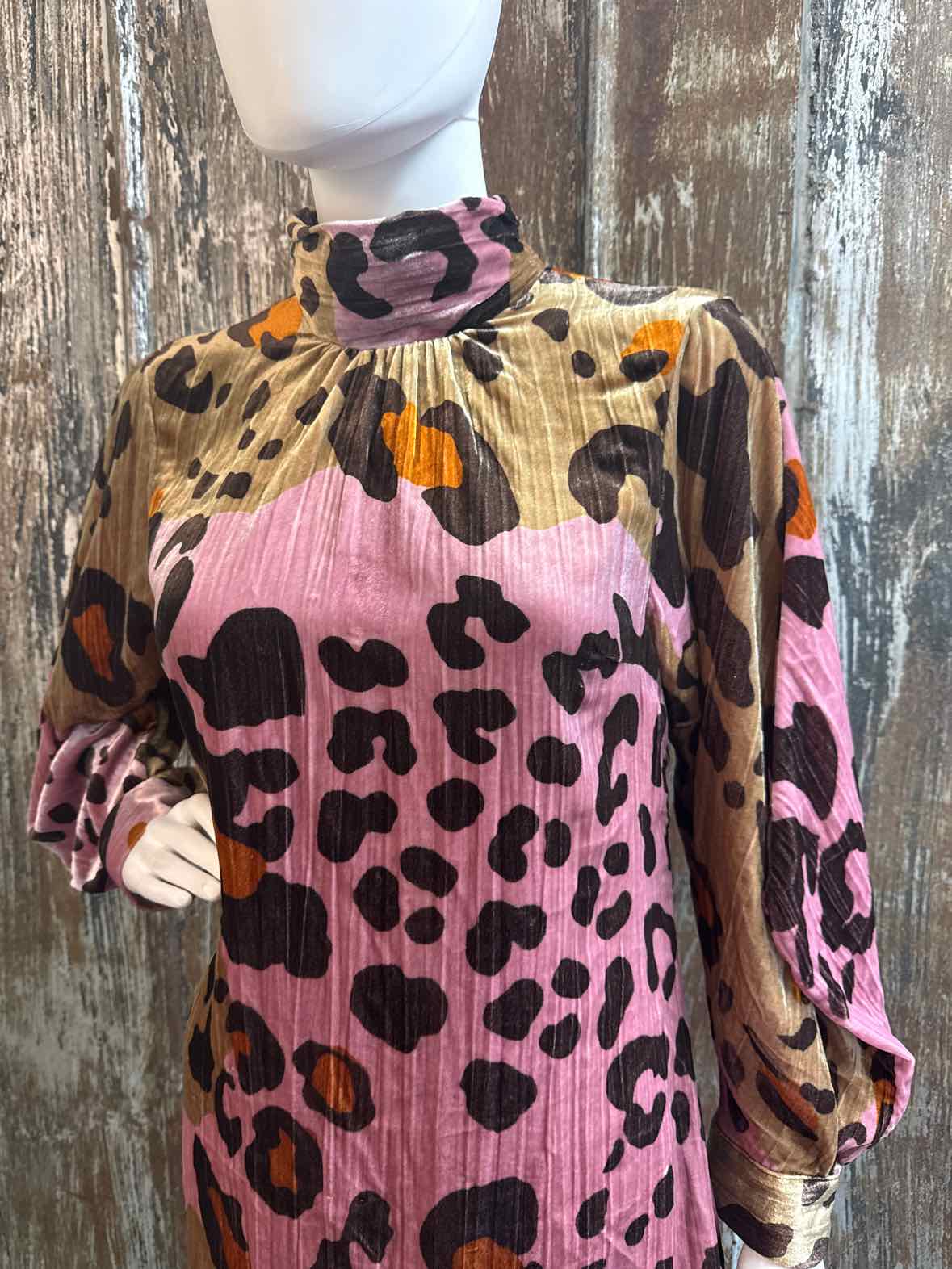 Anthropologie Size 6 Petite (Small Petite) Pink & Brown Print Dress