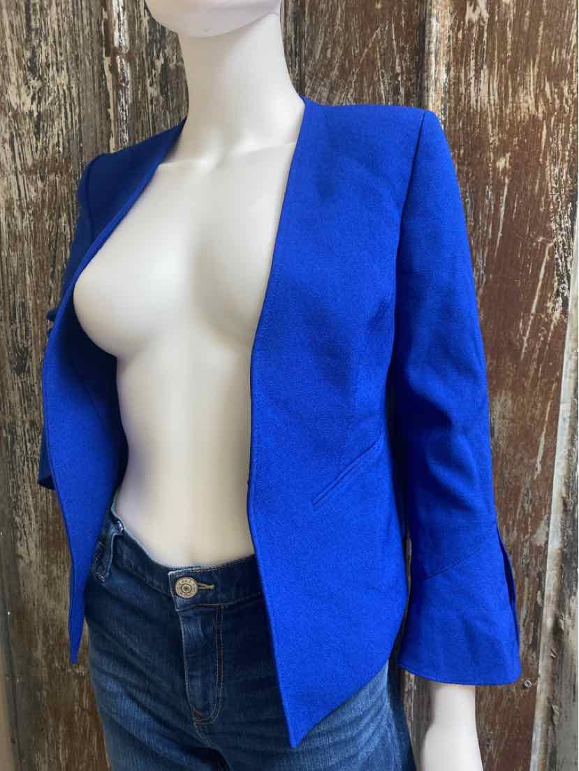 Tahari Size 2 Petite (Extra Small) Blue Blazer