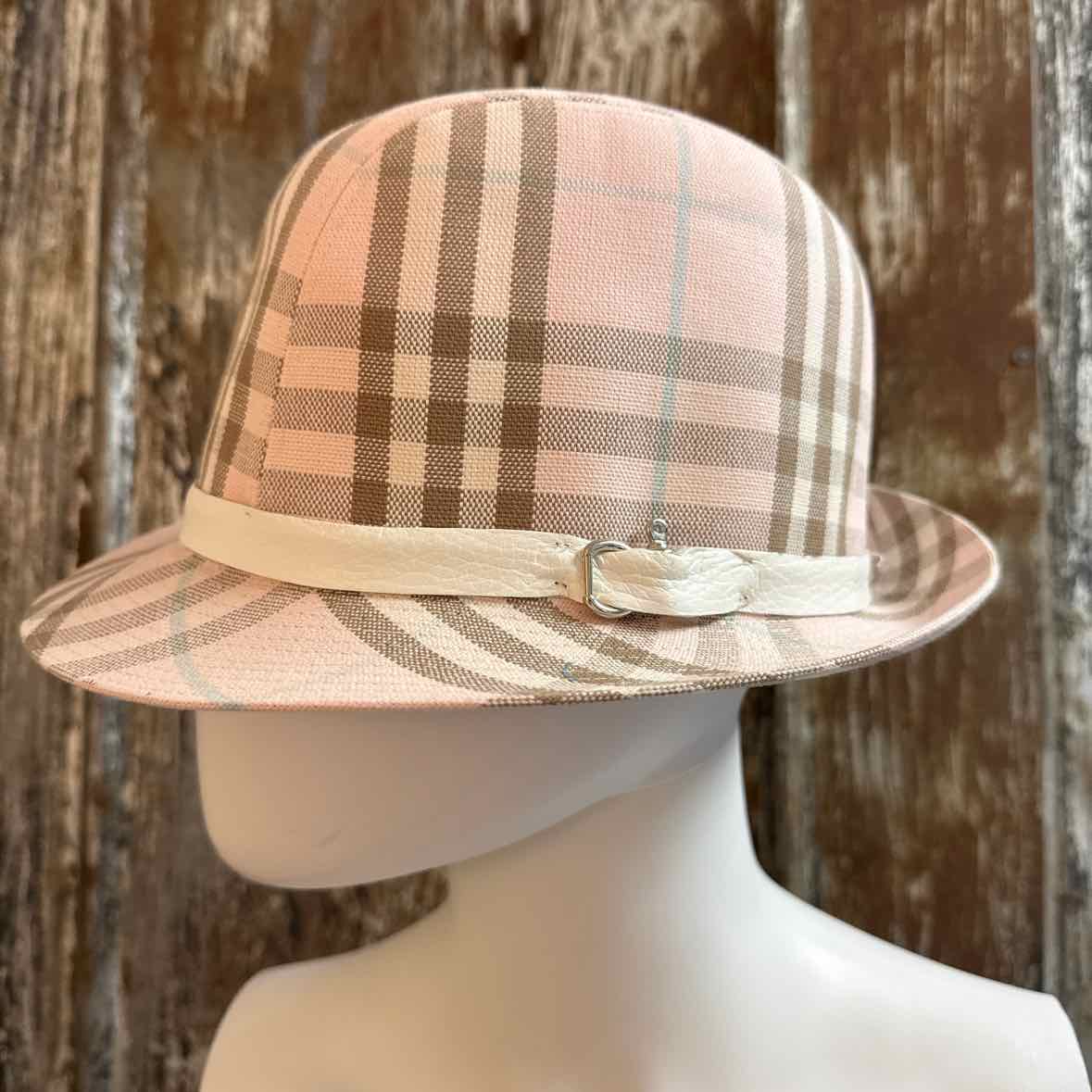 Burberry Size Medium Pink plaid Hat