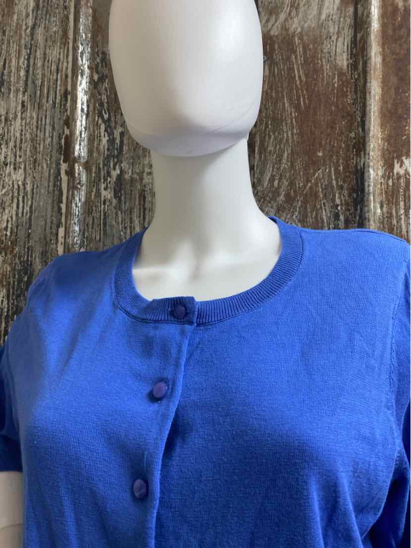 Talbots Size EXTRA LARGE PETITE Blue Cardigan
