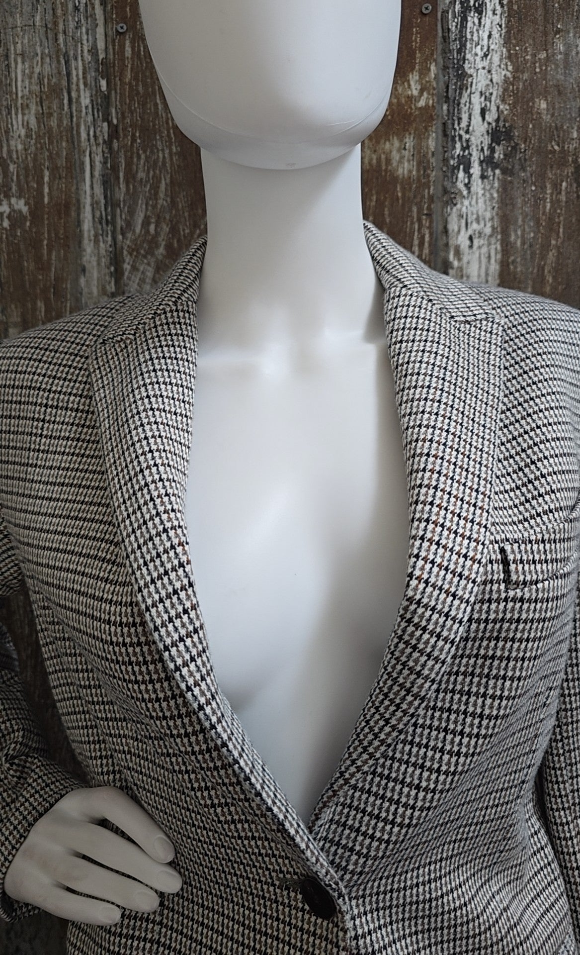 theory Size 4 (Small) Brown Houndstooth Blazer