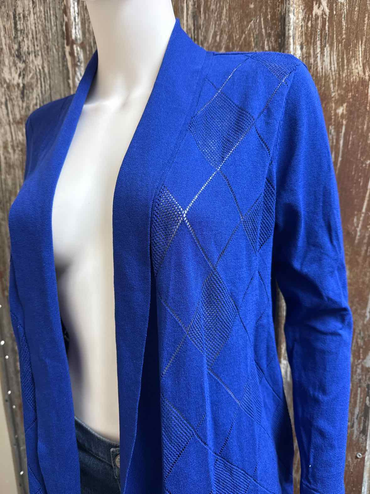 Kasper Size Medium Petite Blue Cardigan