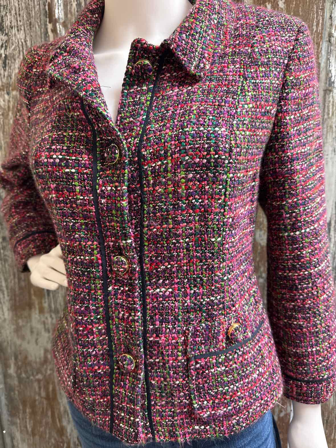 Talbots Size 8 Petite Pink Tweed Blazer