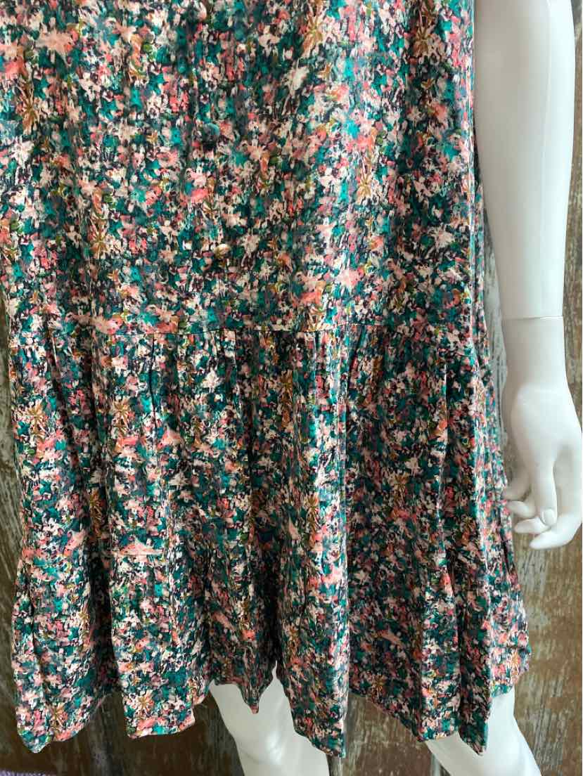 Nine West Size Extra Large Green Print Dress