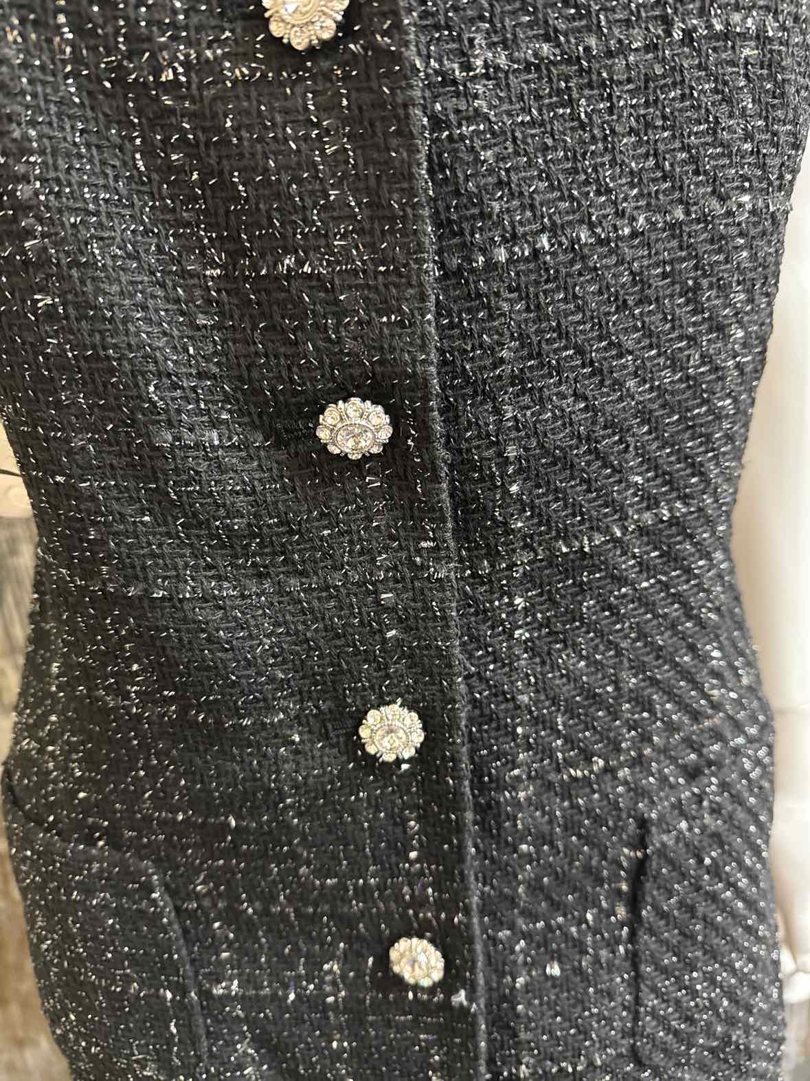 Talbots Size 16 (Extra Large) Black Tweed 2 PC Dress