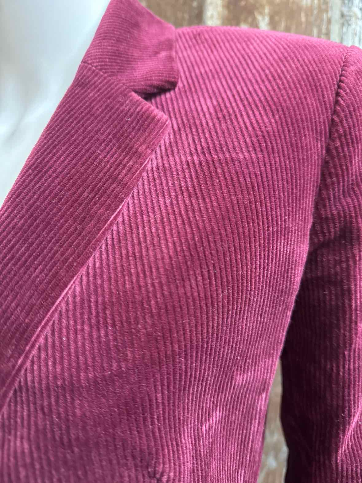 theory Size 2 (Extra Small) Burgundy Blazer