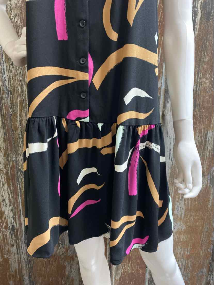 Nine West Size Medium Black Print Dress