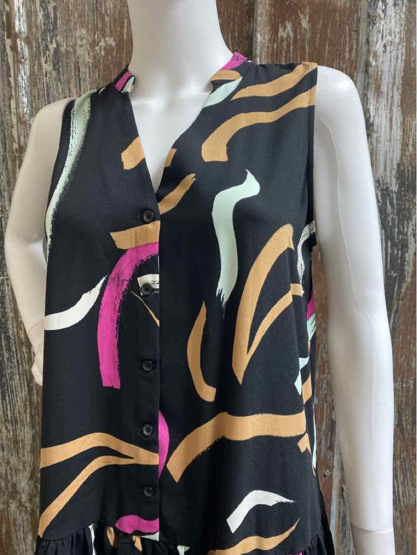 Nine West Size Medium Black Print Dress