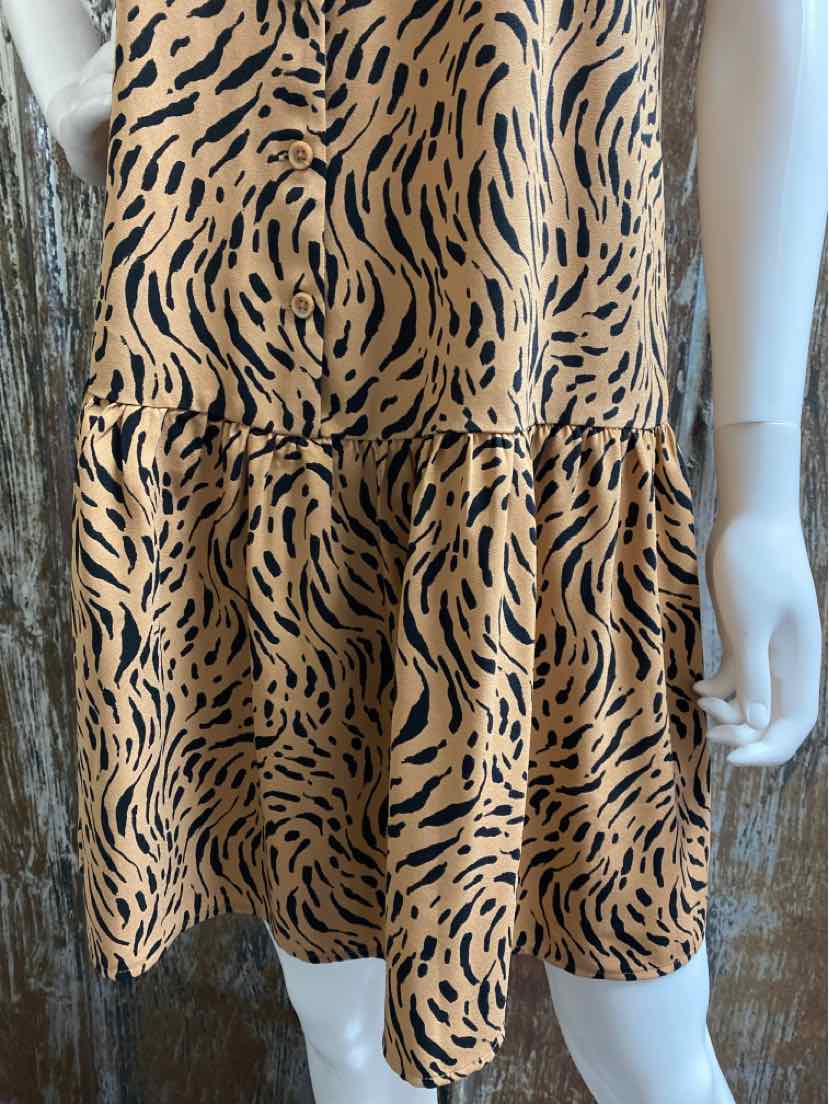 Nine West Size Medium Brown Print Dress