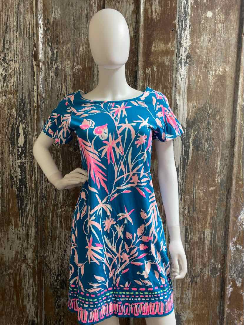 Lilly Pulitzer Size small Blue & Pink Print Dress