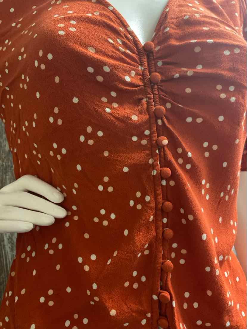 Madewell Size 10 (Medium) orange polka dot tops