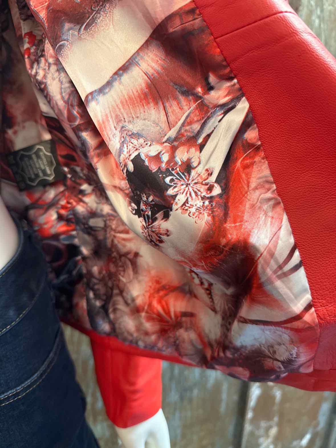 Roberto Cavalli Size Extra Large Red Vintage Leather Jacket