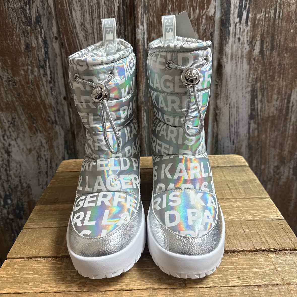 Karl Lagerfeld 9.5 Silver Boots