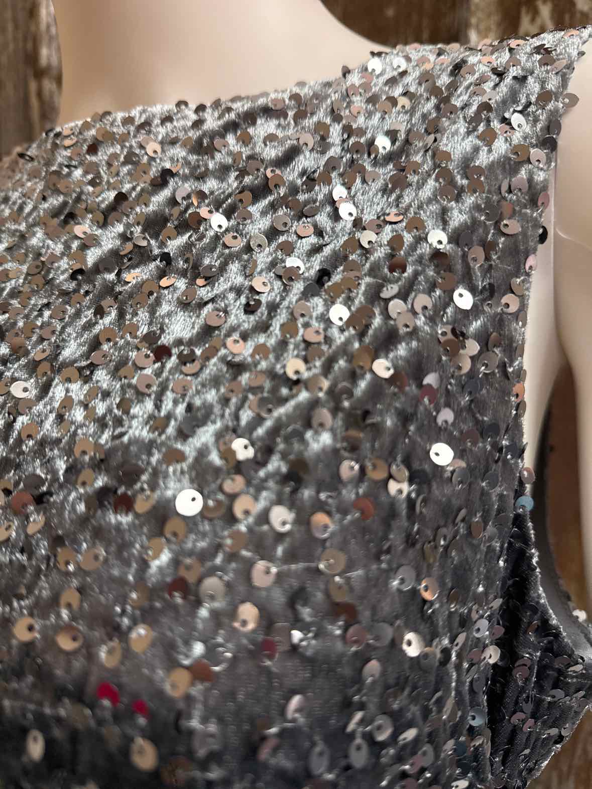 Gabby Skye Size 12 (Large) Gray/Silver Dress