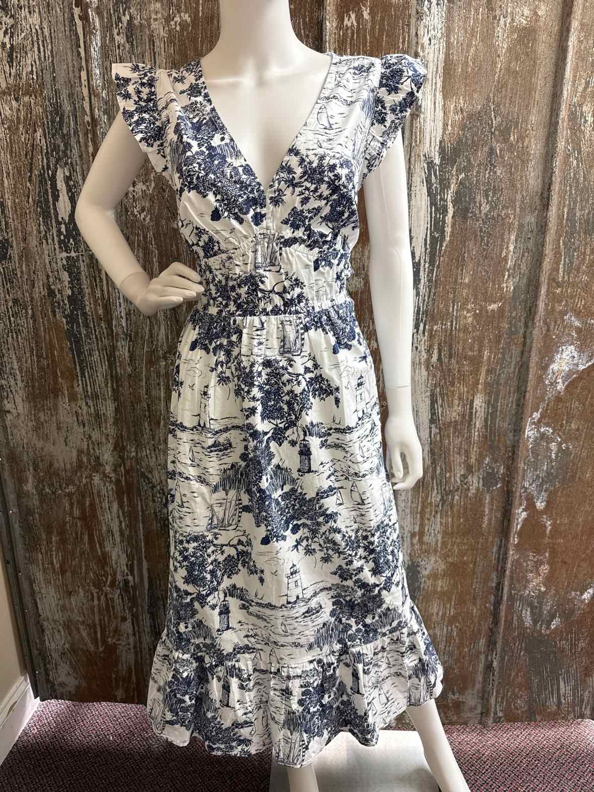 Vineyard Vines Size small Navy/White Print Dress