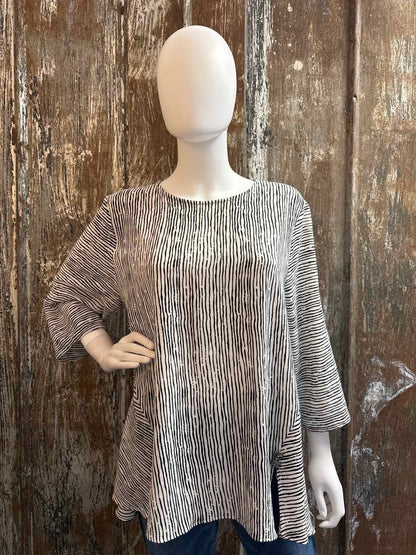 Niche Nilgun Derman Size Extra Large White/Black Print tops