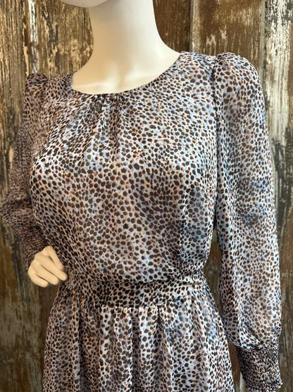 Talbots Size 8 Petite Blue Print Dress