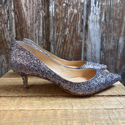 Jewel Badgley Mischka 10 Silver Shoes