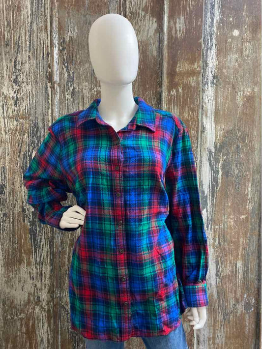 Lands End Size 3X Blue/Green/Red Plaid tops