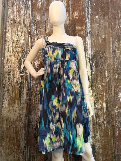 Loft Size 8 (Medium) Blue Print Dress