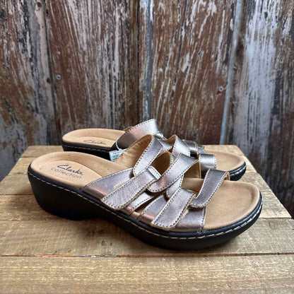 Clark's 8 Silver Sandals