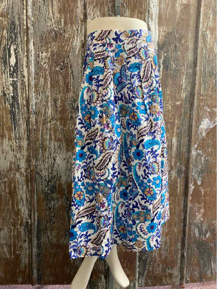 Talbot's Size 2 Petite Blue Print Skirt